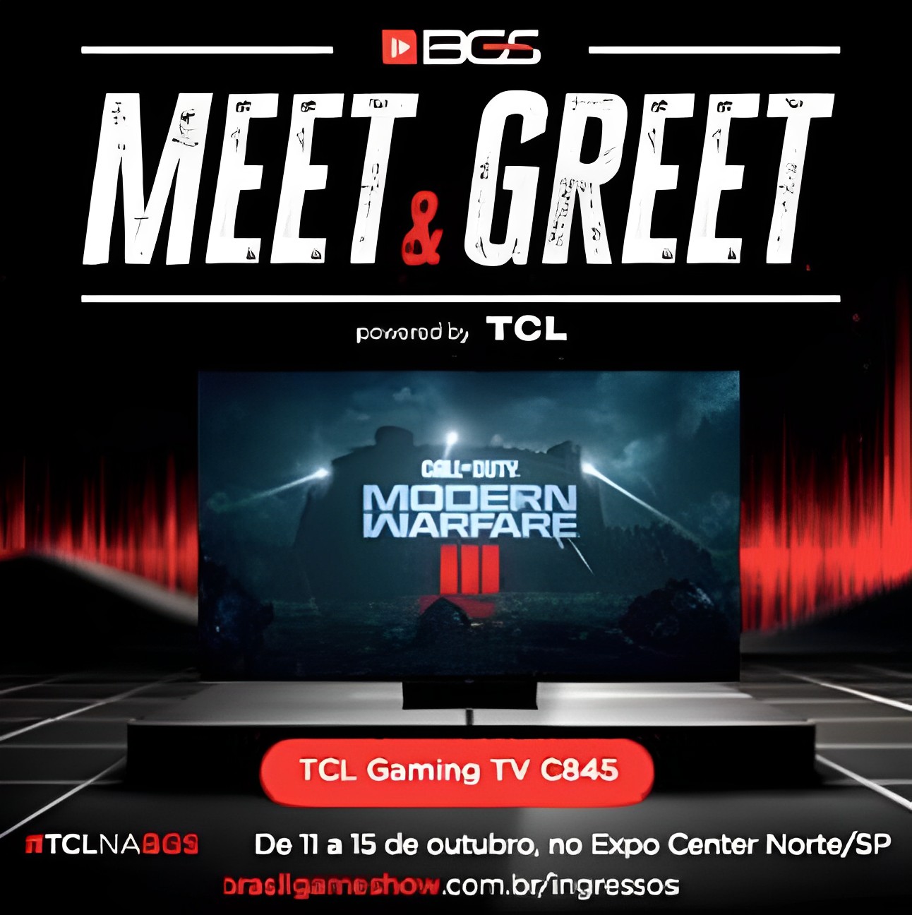 TCL é a patrocinadora oficial do espaço Meet & Greet da BGS 2023  e oferece experiências imersivas com seus produtos gamers